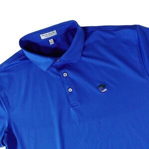 Peter Millar Jupiter Hills Performance Stretch Blue Golf Polo Shirt Mens XL